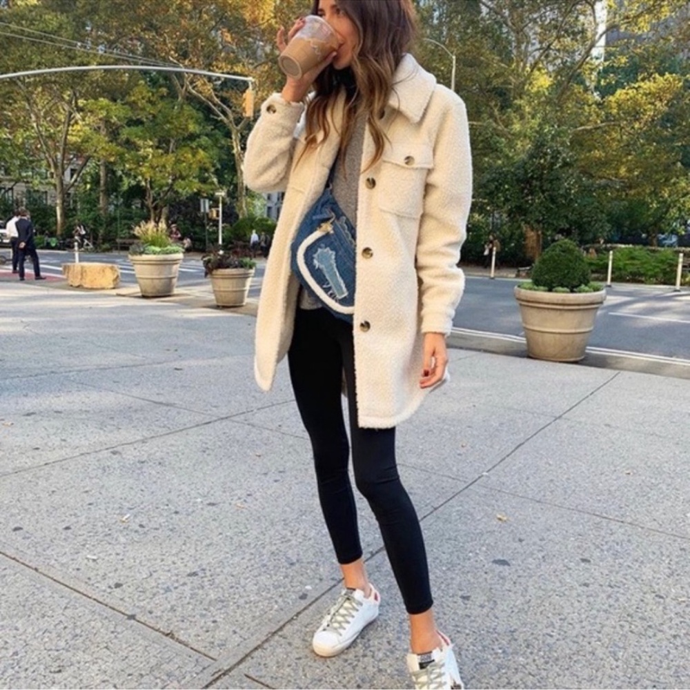 Something Navy Sherpa Jacket